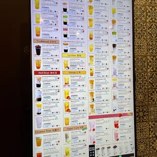 Menu as of 11/30/2021