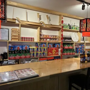 Counter at the restaurant