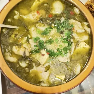 Sour cabbage fish soup.   Really good!