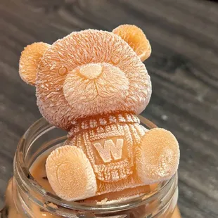 Teddy bear iced milk tea