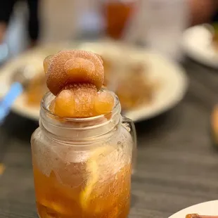 Lemon ice tea with bear ice cube