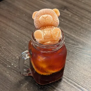 Teddy bear iced lemon tea