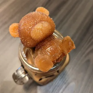 HK style iced milk tea with frozen bear