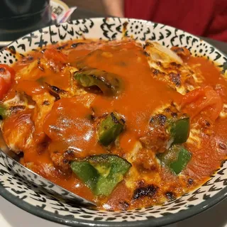B02. Baked Chicken with Tomato Sauce and Cheese on Rice