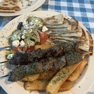 Souvlaki Plate (Lamb meat)
