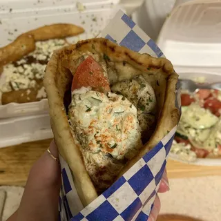 Chicken Souvlaki in Pita W/ Steak Fries