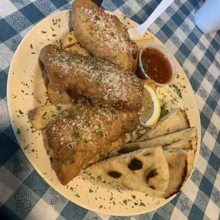 Deep fried cod with Skordialia (garlic dip)