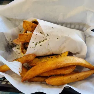 a basket of french fries