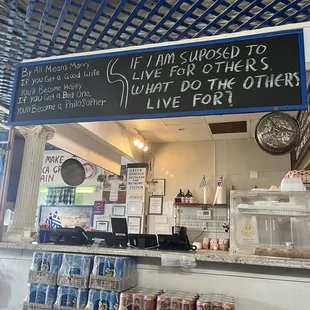 Very quaint and home-y dining area. Lots of cute decor of the homeland and funny quotes.