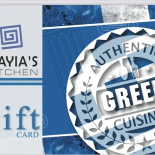 For all your special occasions , YiaYia's gift card!!!