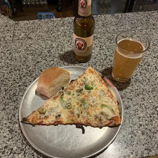 A slice of my own creation and a Franziskaner Weissbier