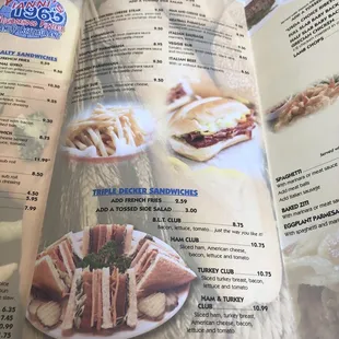 menu, sandwiches