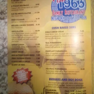 menu