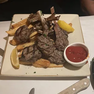 Lamb Chops by the pound with fries