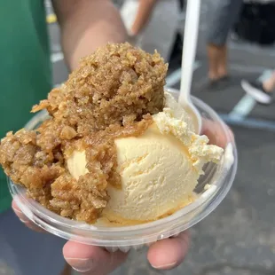 A side view of the generous topping on the baklava sundae - worth the entry fee alone!