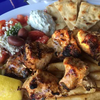 17. Chicken Souvlaki Plate