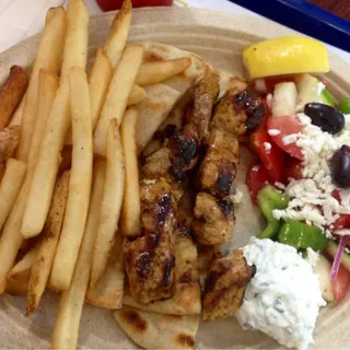 18. Pork Souvlaki Plate