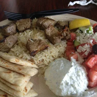 20. Beef Souvlaki Plate
