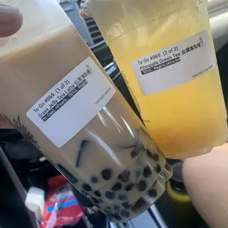 Grass Jelly Tea Latte