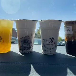 Grass Jelly Almond Latte