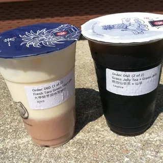 Fresh Taiwanese Taro Green Tea Latte