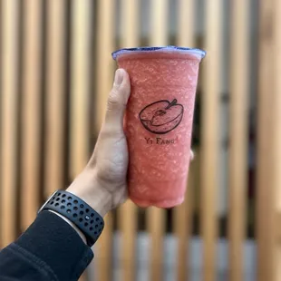 Strawberry tea (50% sweet) slush?