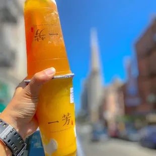 Grapefruit Lemon green tea X Mango Sago Ice Cream Float 8/2021