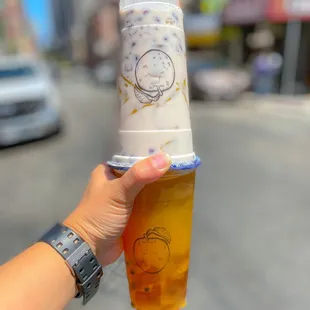 Red Bean Mochi Cake Latte X Passionfruit Green Tea w/ Aiyu jelly 7/2021
