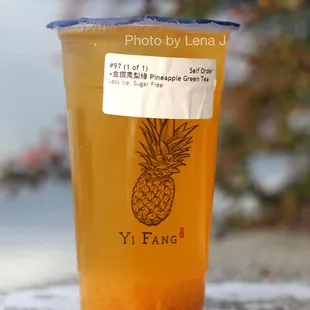 Pineapple Green Tea ($5.25) - pretty sweet even at zero sweetness