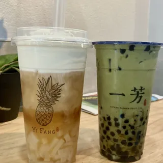 Brown Sugar Pearl Matcha with Milk