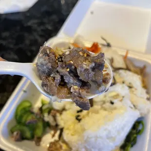 One spoon of meat was all that's in there...