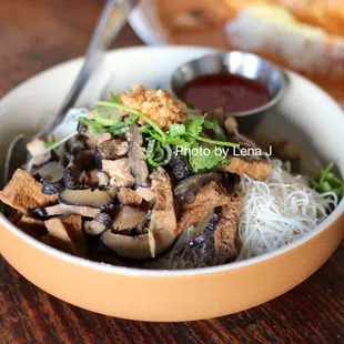 Lord&apos;s Noodles ($17) - Steamed Vermicelli Noodles, Tofu, Pork Belly, Dried Squid, Shiitake Mushrooms, Bean Sprouts, in Sweet Soy Sauce