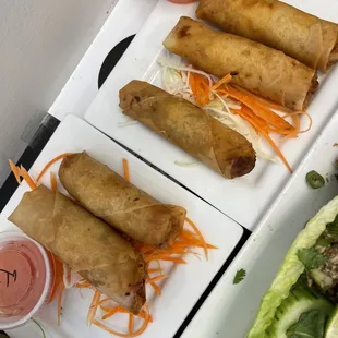 Chicken eggrolls &amp; Shrimp rolls