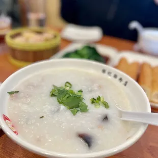 Preserved egg and pork congee