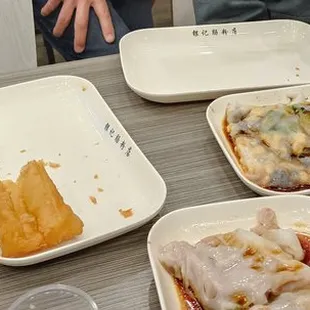 Delicious rice noodles, Chinese donuts,  and fish congee.