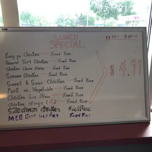 Lunch Specials only $4.99