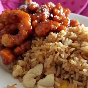 Sesame chicken lunch special.
