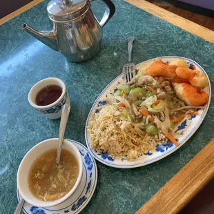 #1 lunch special with sweet and sour soup