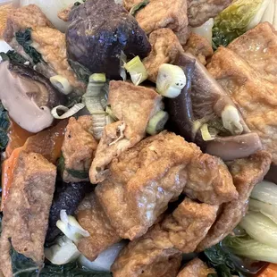 tofu and mushrooms