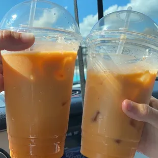 two cups of iced coffee