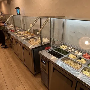 Tons of ingredients - meats, veggies, noodles, tofu, etc.