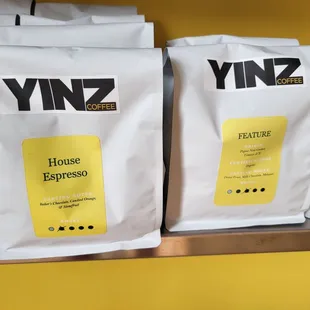 Two selections of several available coffee beans.