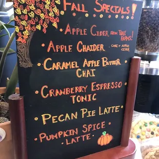 Fall menu specials October 2024