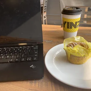Lemon Poppyseed muffin and green tea.