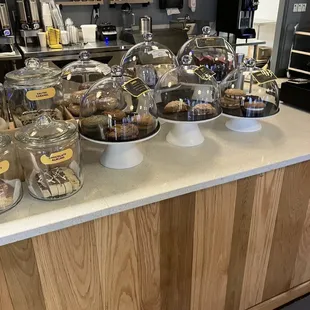 Cloches with baked goods