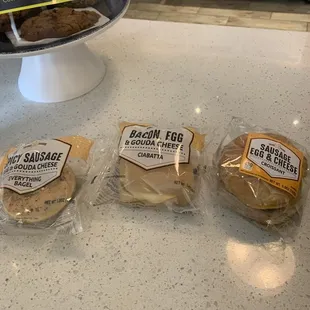 Breakfast sandwiches