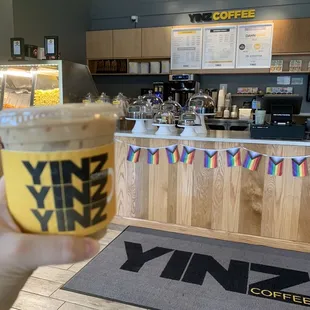 Iced latte with caramel