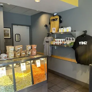 the counter and display case