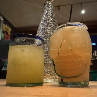 Spicy mango margarita and a Paloma