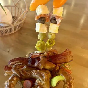 Top view of my friends loaded bloody mary